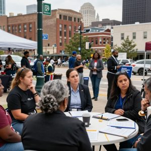 Kansas City residents discussing concerns over proposed ICE detention center
