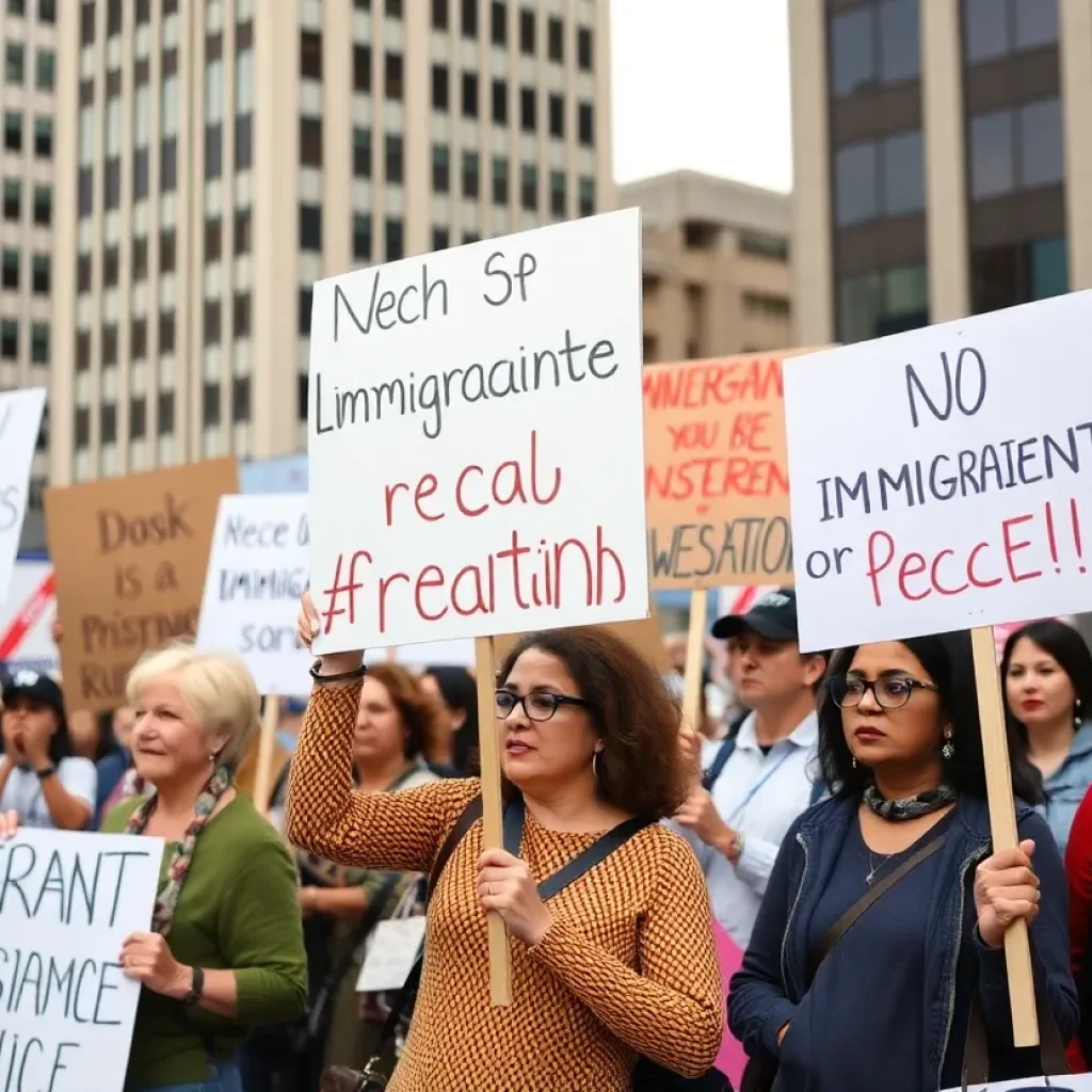 Residents protesting against ICE patrols in Kansas City