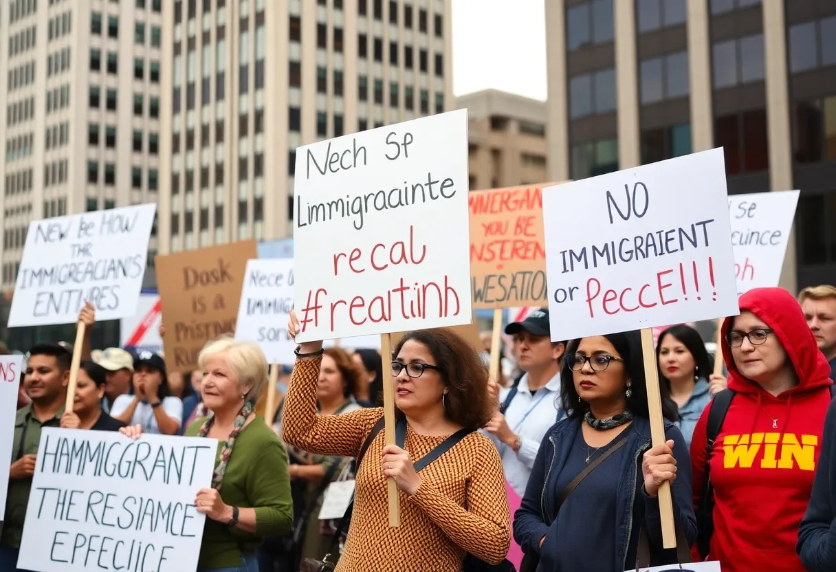 Residents protesting against ICE patrols in Kansas City