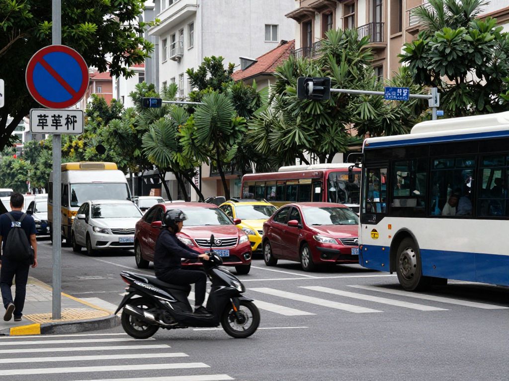 Scene of a motorcycle accident involving a bus in Kansas City.