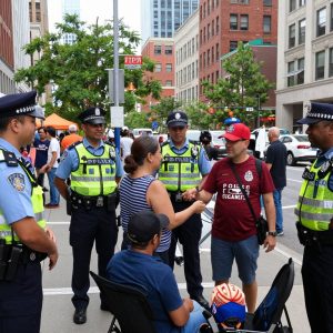 Community event in Kansas City highlighting public safety measures.