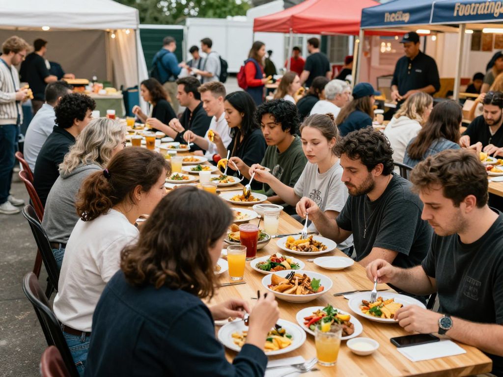 Diners enjoying diverse meals during Kansas City Restaurant Week