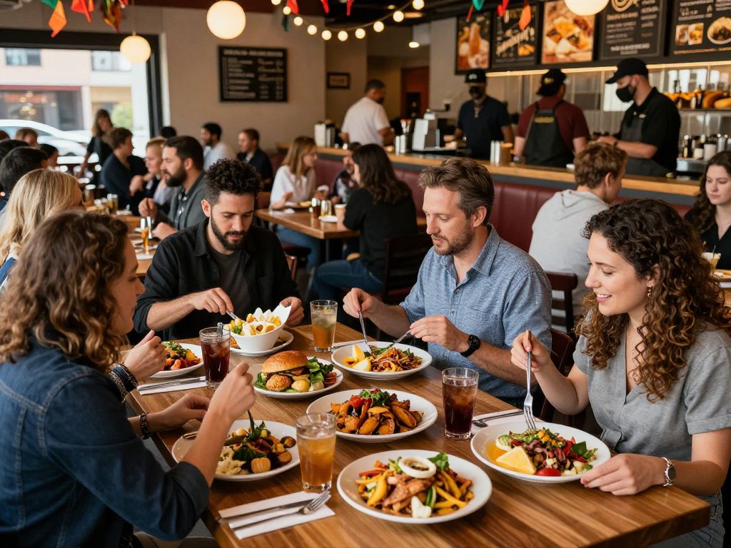 Diners enjoying diverse dishes during Kansas City Restaurant Week