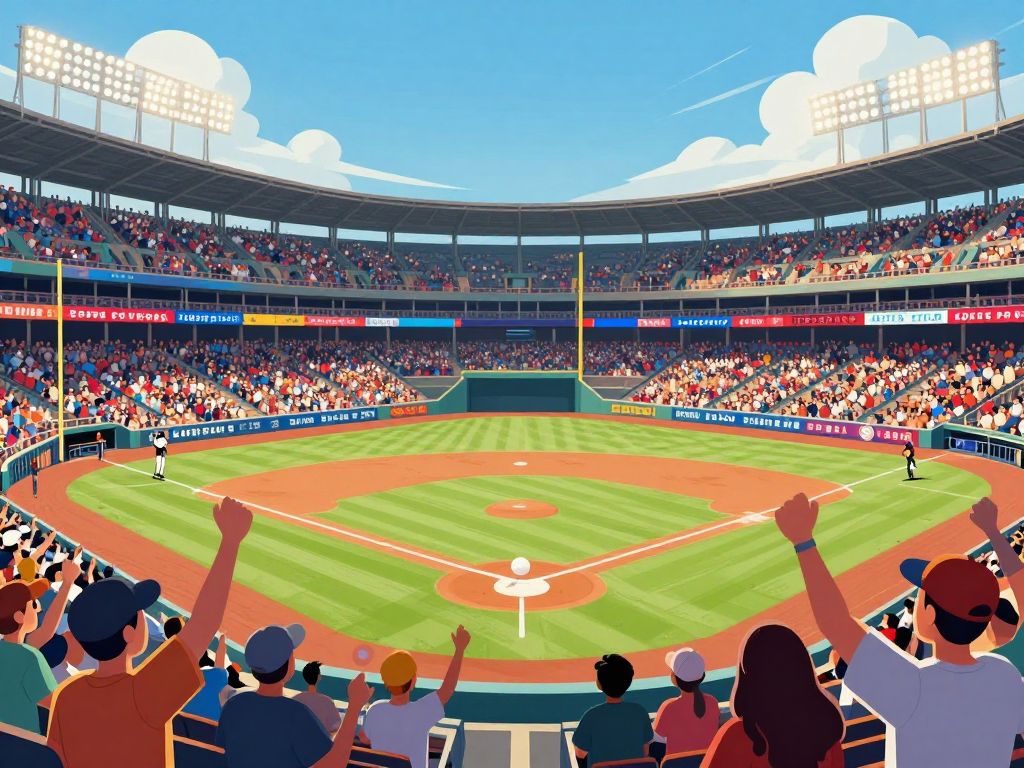 Fans at Kauffman Stadium during a Royals game with sports betting signage