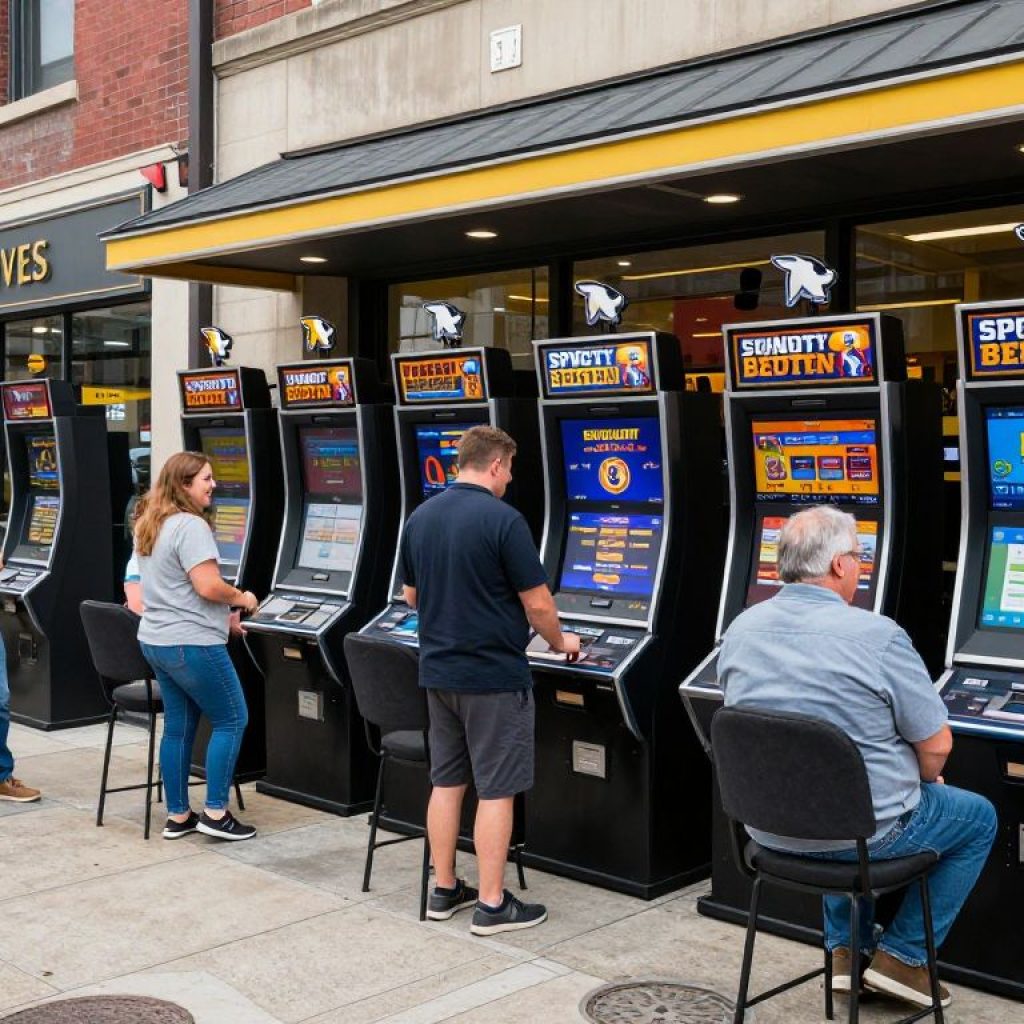 Crowd engaging in sports betting in Kansas City