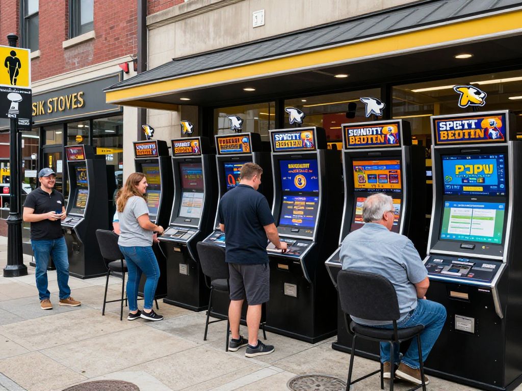 Crowd engaging in sports betting in Kansas City