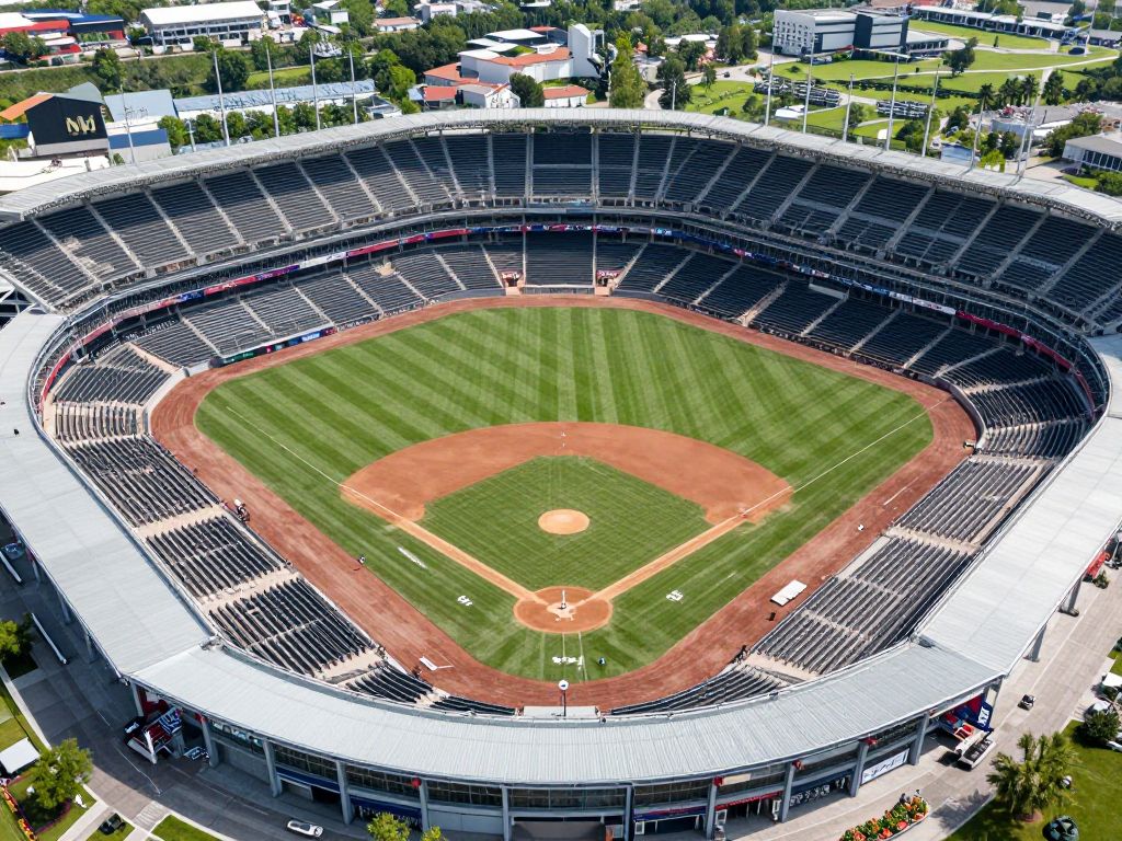 Modified outfield layout at Kauffman Stadium