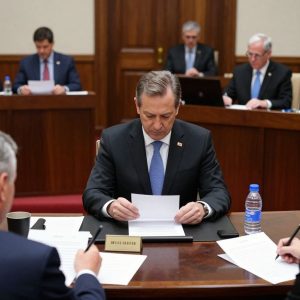 Lawmakers in a chamber voting on Department of Homeland Security funding legislation