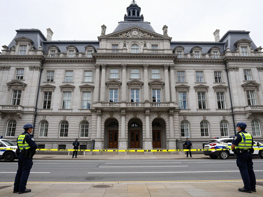 Police investigation at Lawrence City Hall after shooting incident