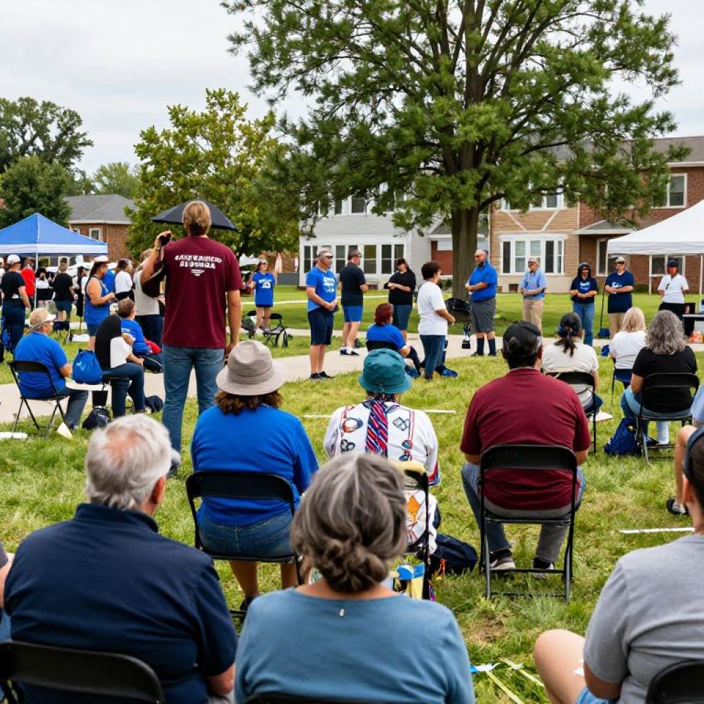 Residents of Lawrence come together for a safety rally