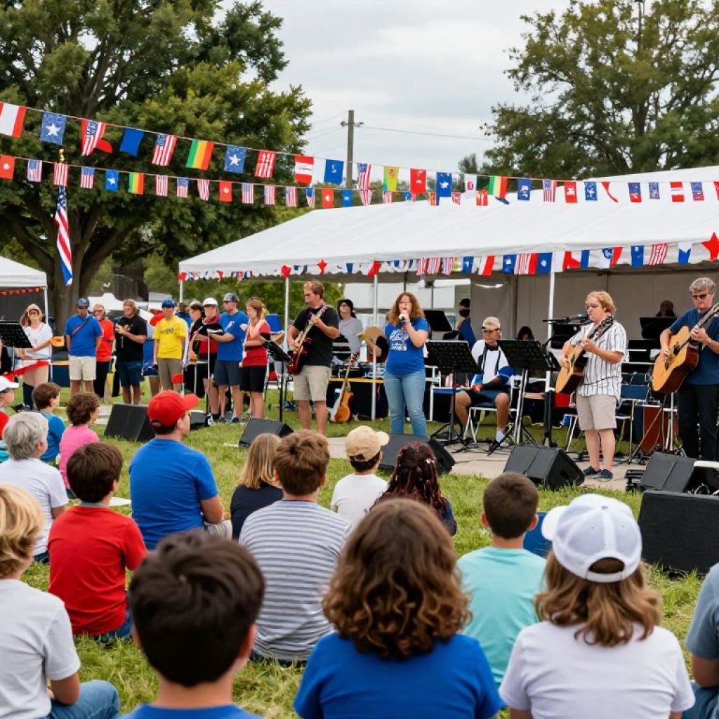 Community members enjoying the Liberty America 250 kickoff concert.