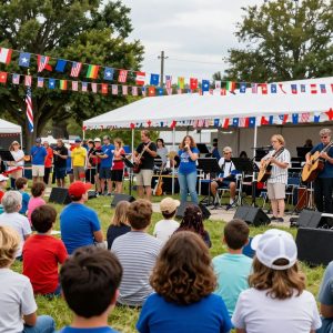 Community members enjoying the Liberty America 250 kickoff concert.