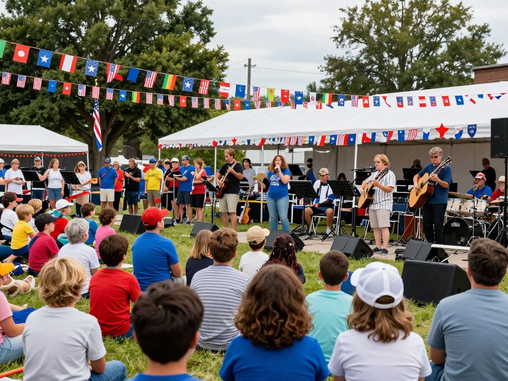 Community members enjoying the Liberty America 250 kickoff concert.