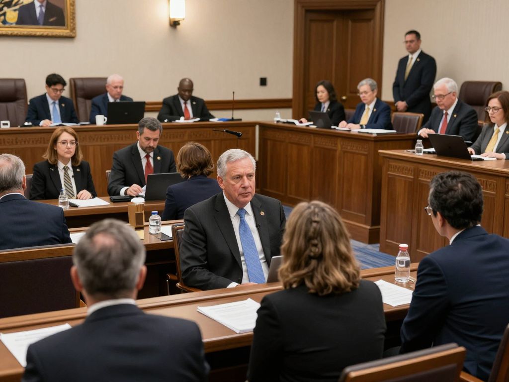 Missouri lawmakers in a meeting discussing vehicle inspection rules