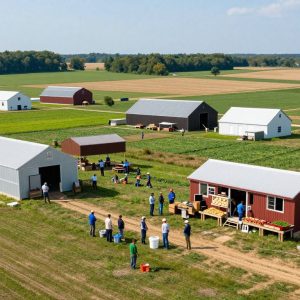 A community farm in Missouri showcasing local food production