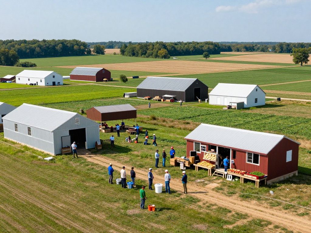 A community farm in Missouri showcasing local food production