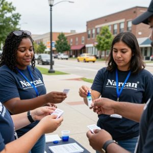 Volunteers distributing Narcan on Independence Avenue, Kansas City