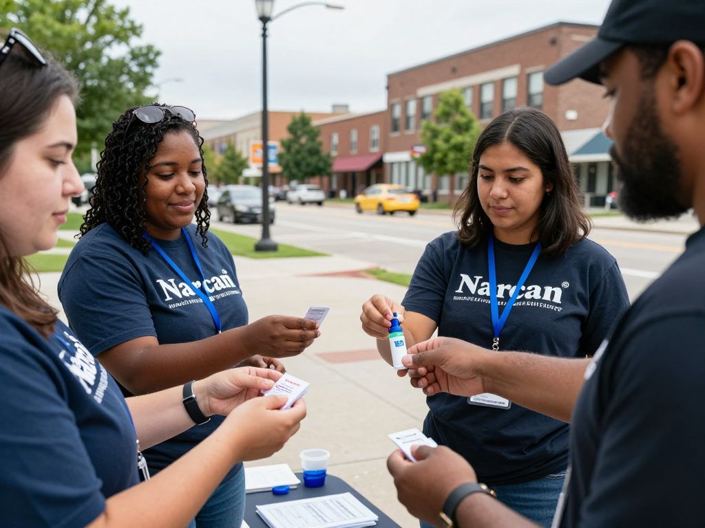 Volunteers distributing Narcan on Independence Avenue, Kansas City