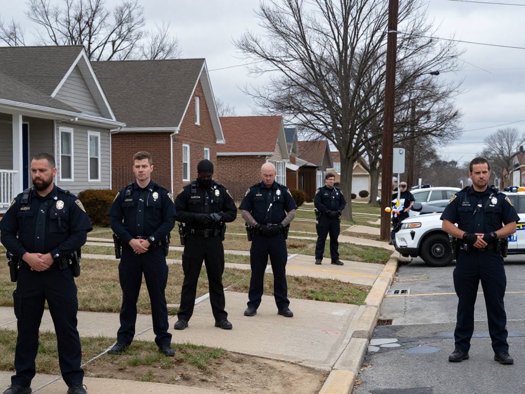 Police scene in Kansas City's Northland area during an investigation