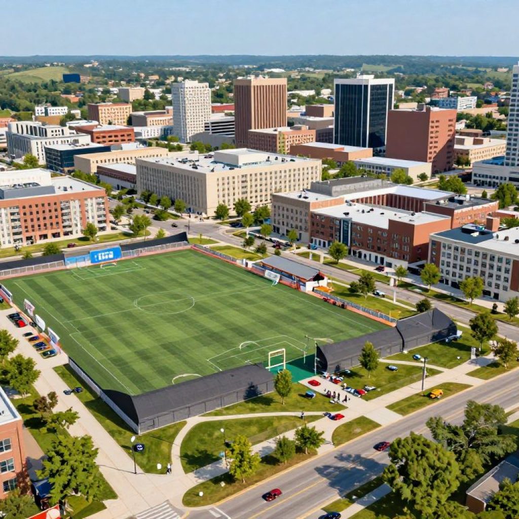 Illustration of Olathe development including Chiefs headquarters and mixed-use facilities