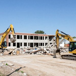 Construction site of Robeson Middle School demolition