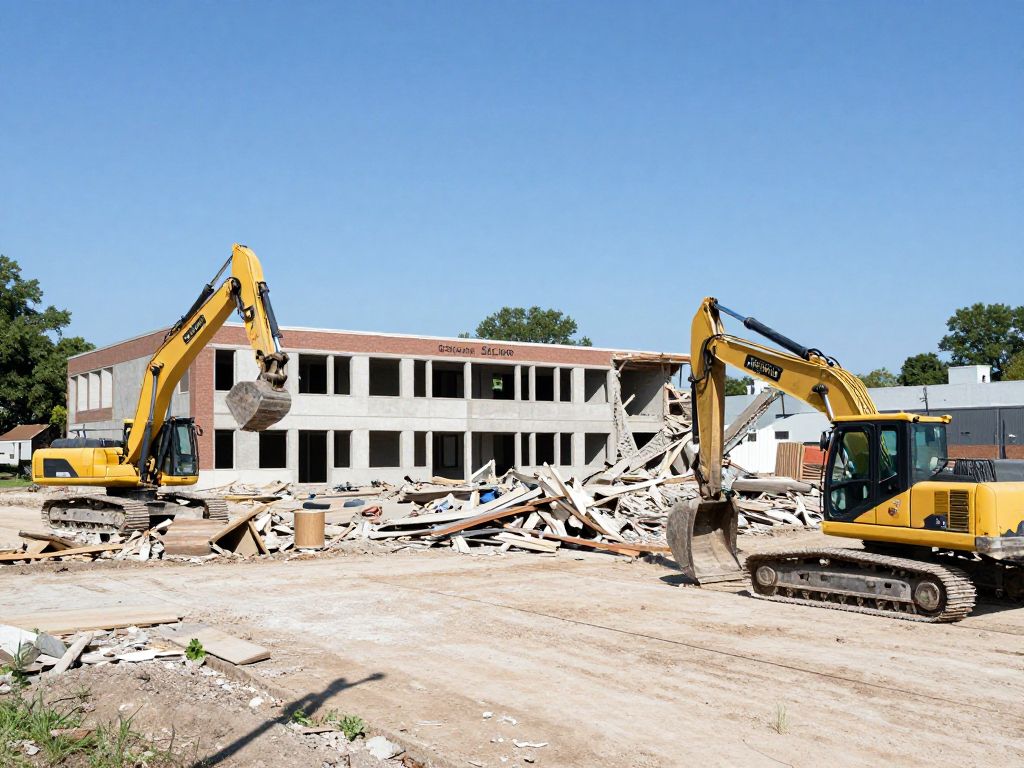 Construction site of Robeson Middle School demolition