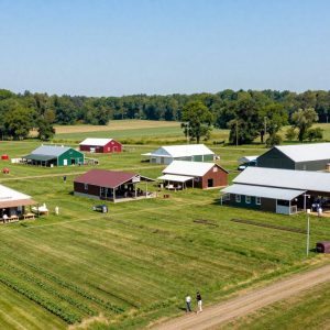 Rural landscape with small farms and food businesses in Missouri and Kansas