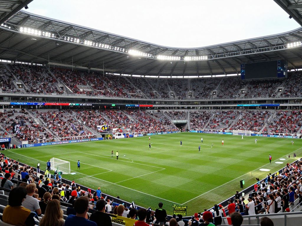 Soccer fans in a stadium supporting Sporting Kansas City