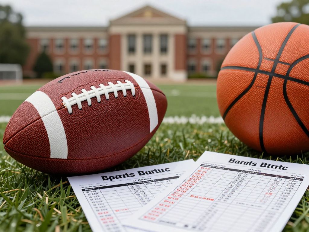 Conceptual image of sports betting related to college athletics