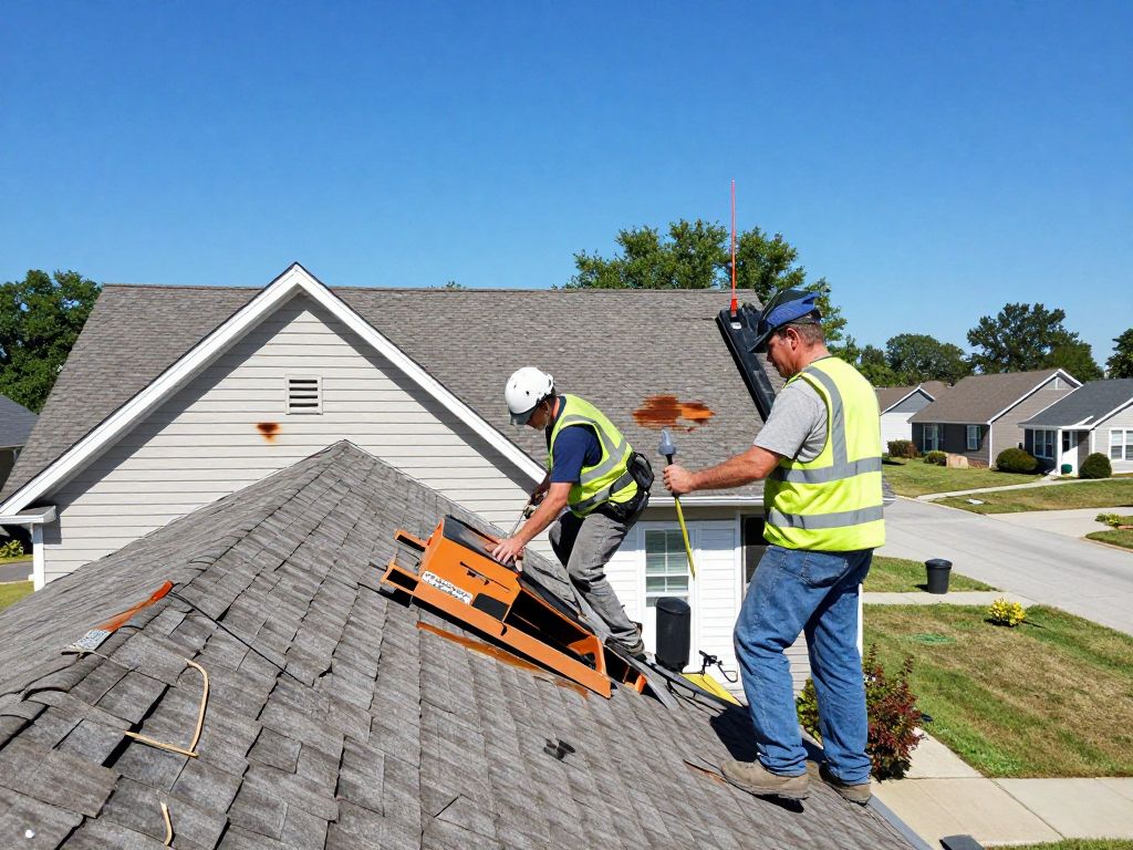 Roofing team assessing storm damage in Kansas City