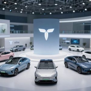 Illustration of electric vehicles and automotive innovation