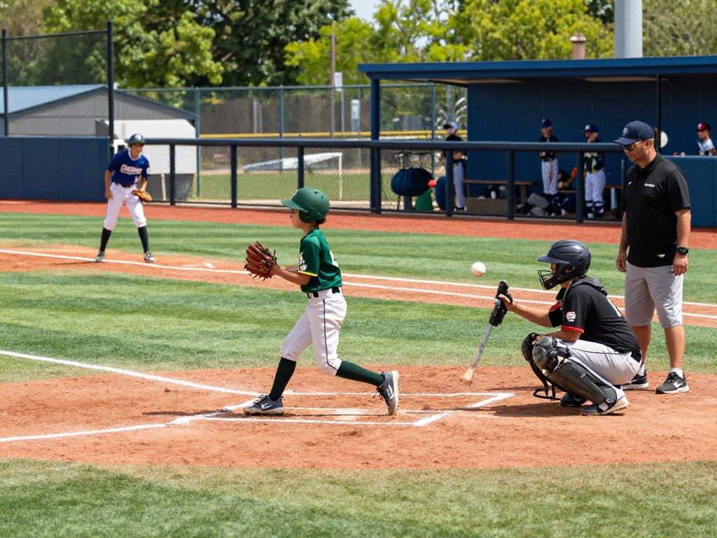 Young baseball players training at Premier Baseball KC in Overland Park