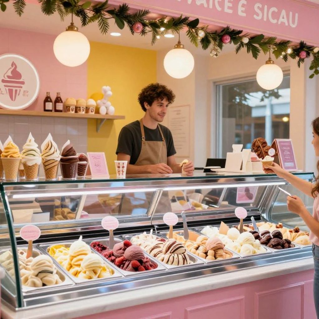 Exterior view of Betty Rae's Ice Cream shop during the grand opening in Lee's Summit