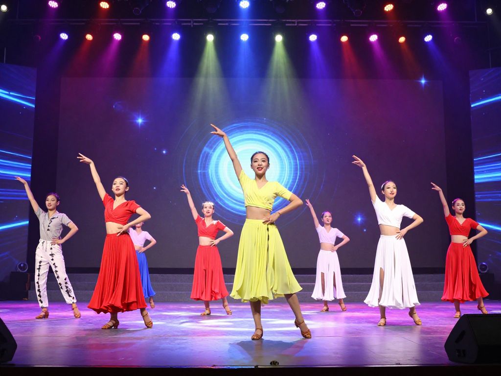 Professional dancers performing on stage during the Dancing with the Stars Live Tour.