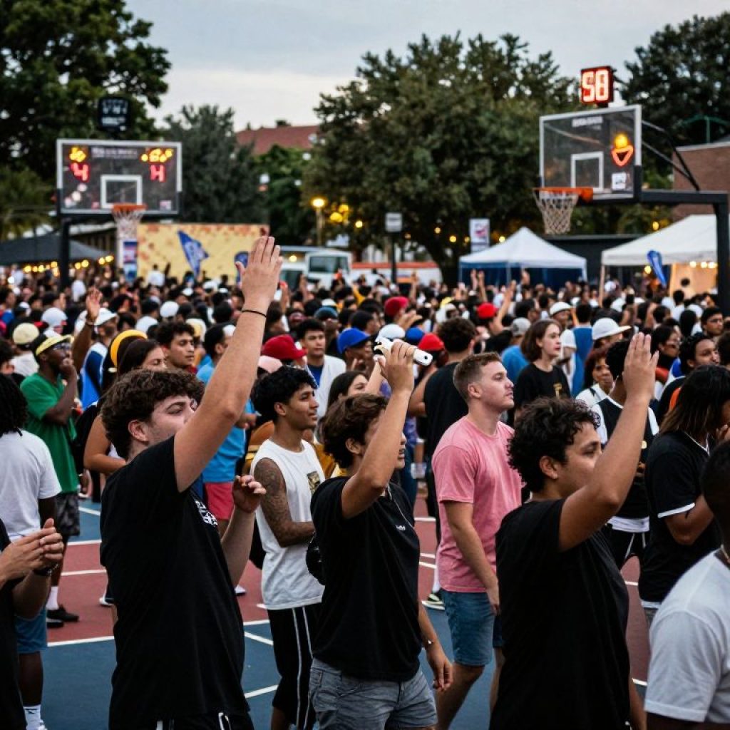 Crowd enjoying a music festival during the Big 12 Basketball Tournament Afterparty