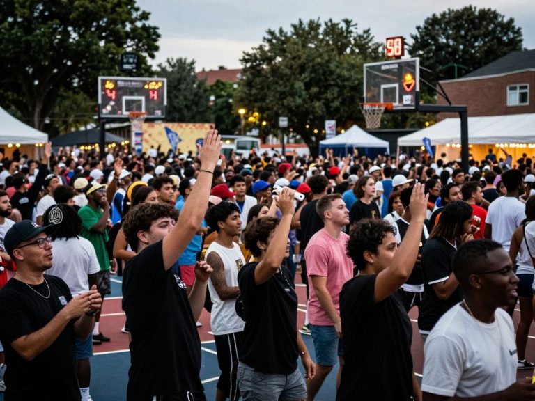 Crowd enjoying a music festival during the Big 12 Basketball Tournament Afterparty