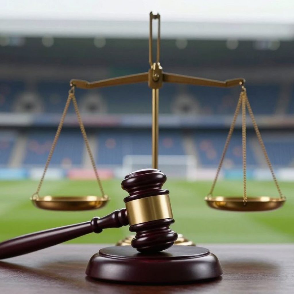 Abstract image depicting justice and accountability with a gavel and scales