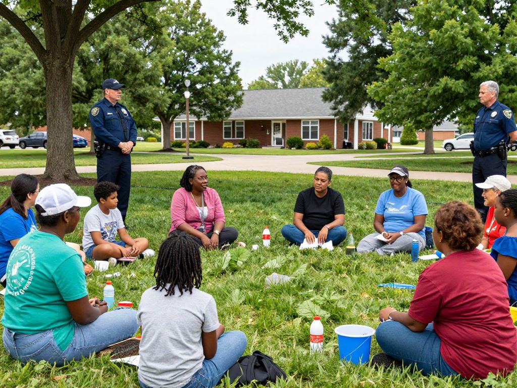 Community members engaging in safety programs in Kansas City, Kansas.