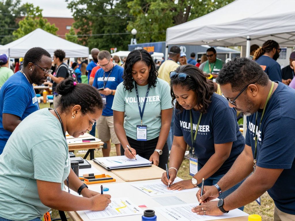 Community members in Kansas City working together on a local project