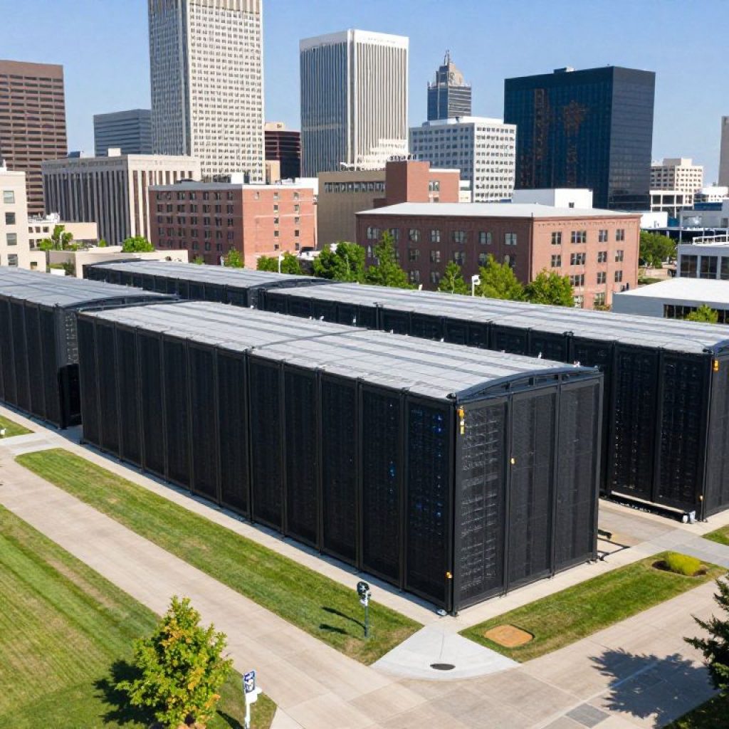 View of Kansas City with data centers and urban development