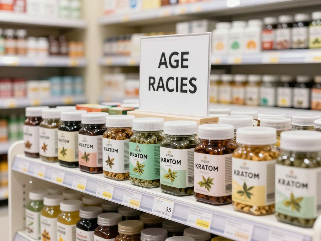 Display of regulated kratom products in Kansas City store