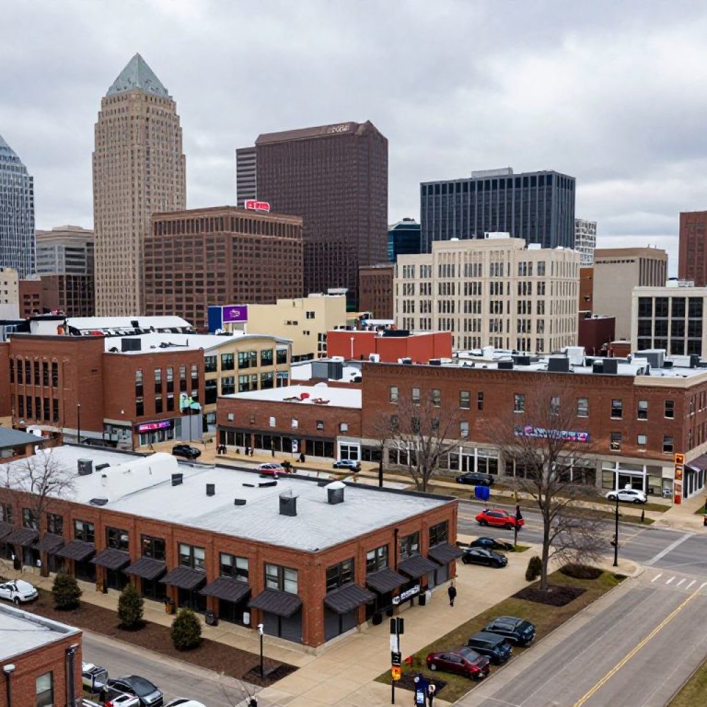 Subdued atmosphere in Kansas City's Power & Light District during Super Bowl LX.