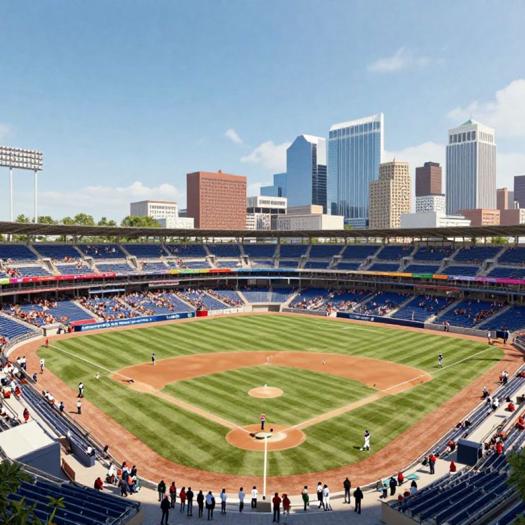 Illustration of the proposed Kansas City Royals downtown stadium