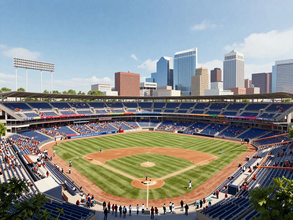 Illustration of the proposed Kansas City Royals downtown stadium