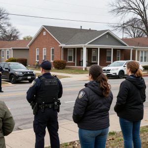 Kansas City neighborhood with police responding to a shooting incident