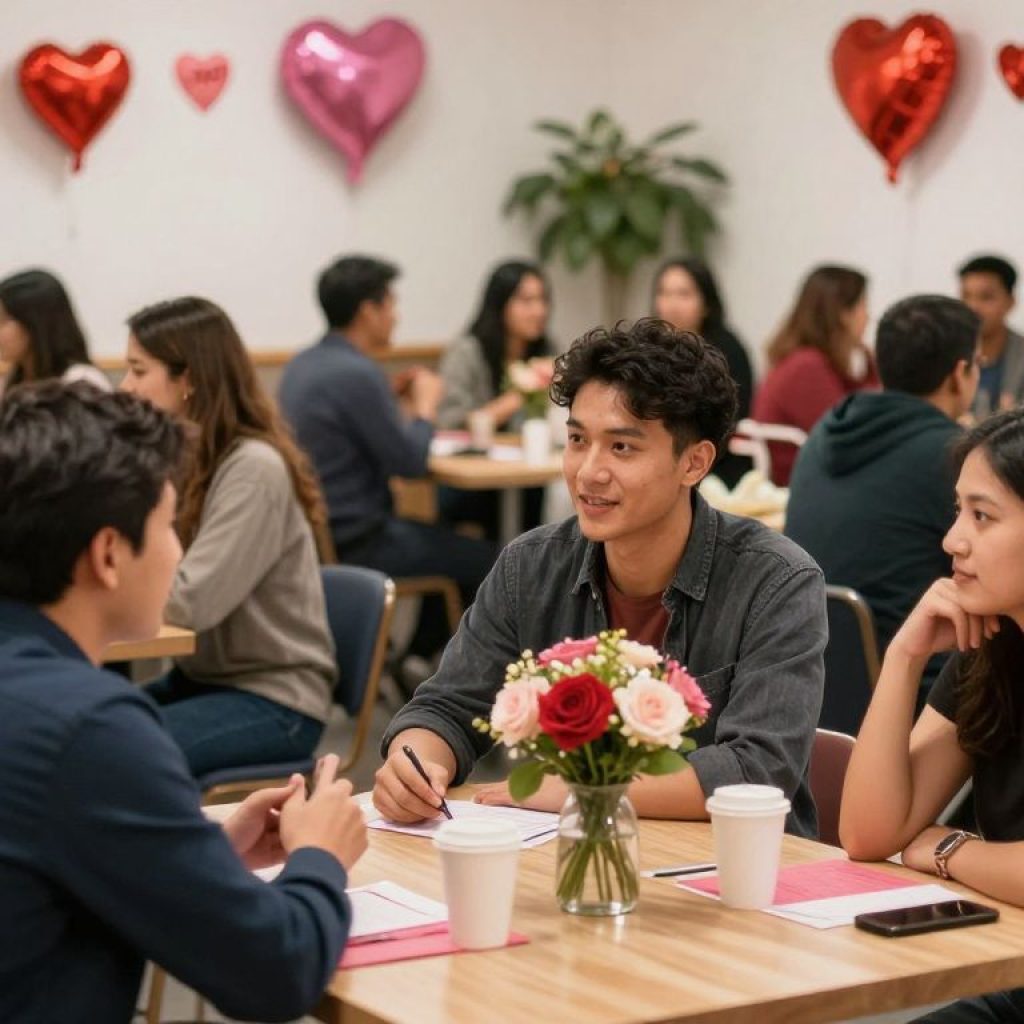 Community members participating in Kansas City's Valentine's Speed Dating event.