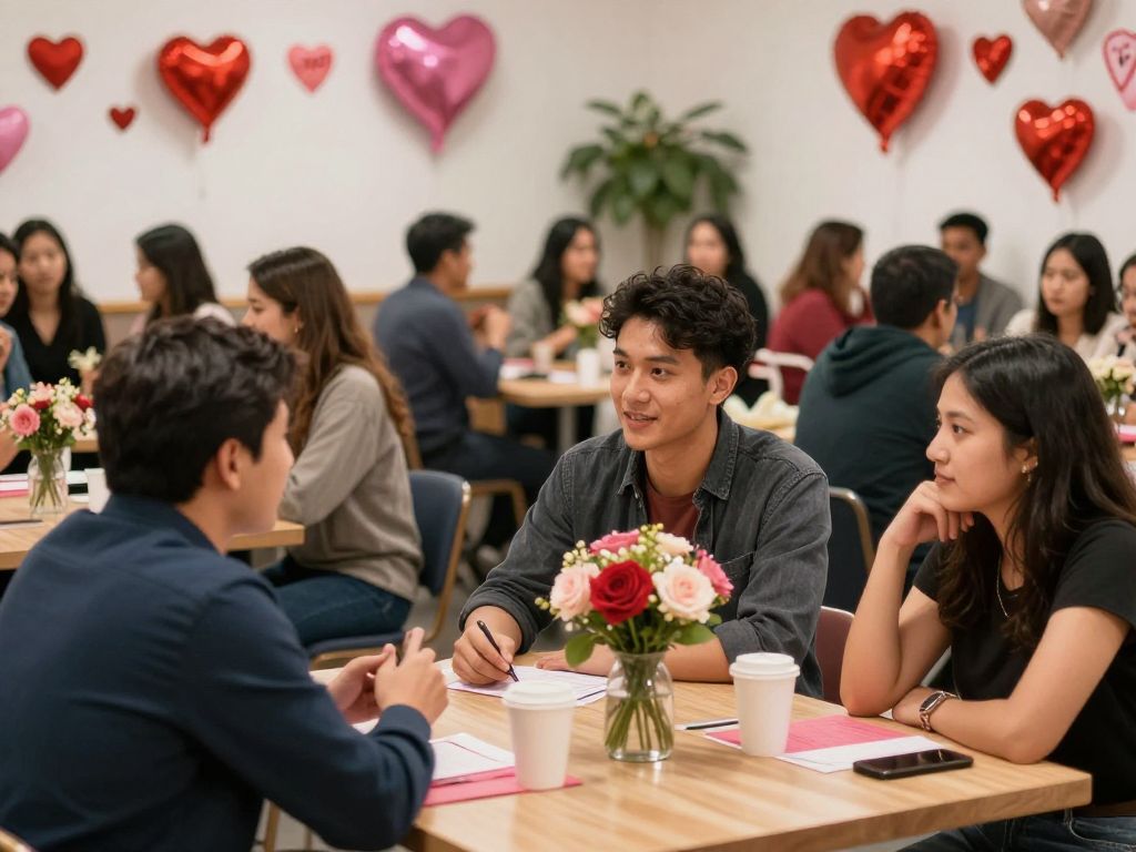 Community members participating in Kansas City's Valentine's Speed Dating event.