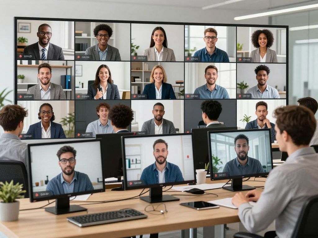 Participants engaging in a virtual job fair setting.
