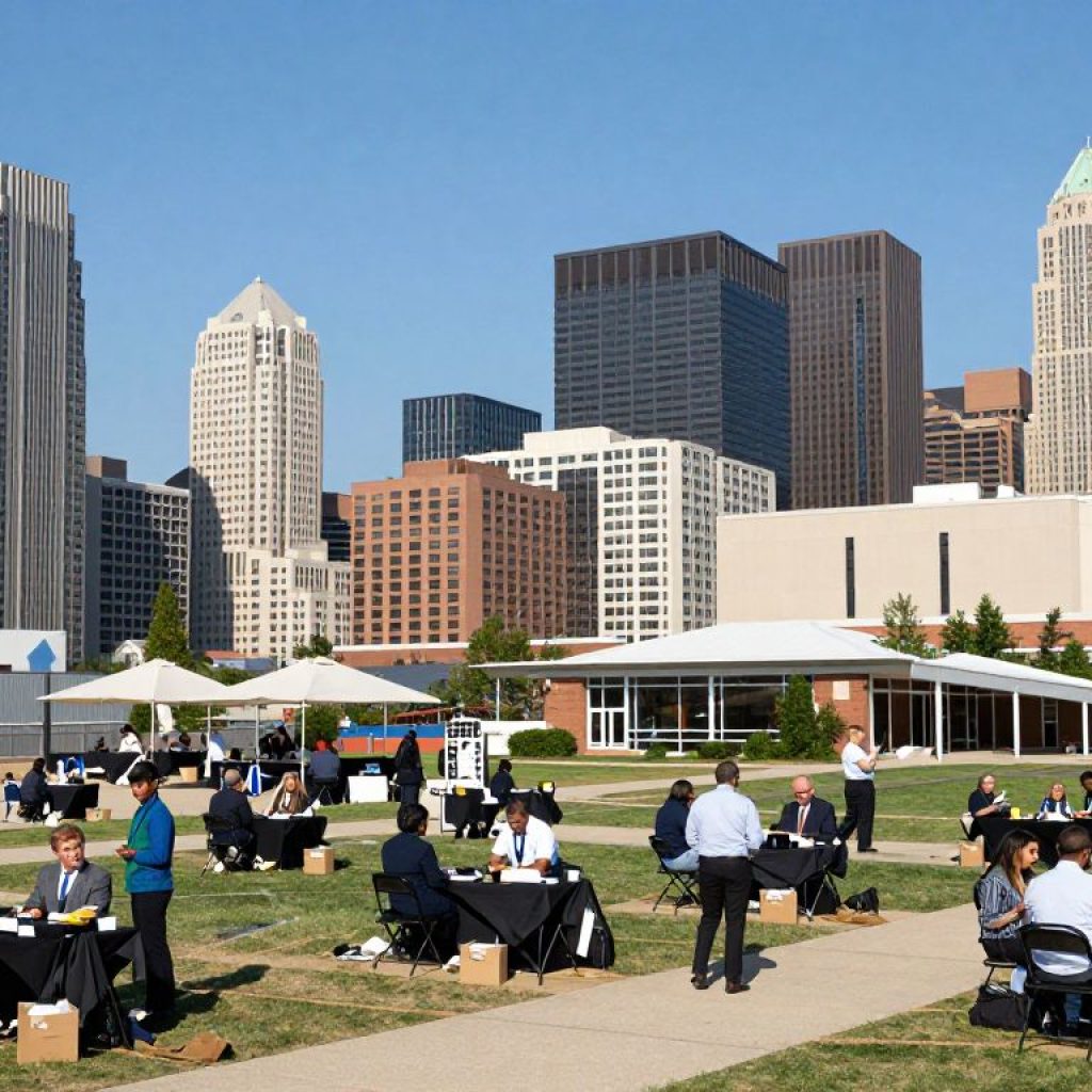 Kansas City skyline with modern business buildings