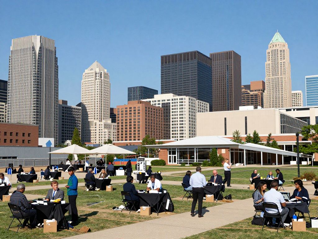 Kansas City skyline with modern business buildings